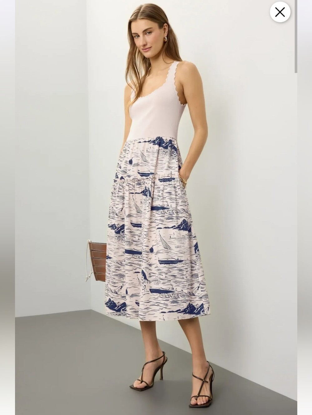 L.K. BENNET CROSBY DRESS 100% Organic Cotton SIZE 14 MSRP $450